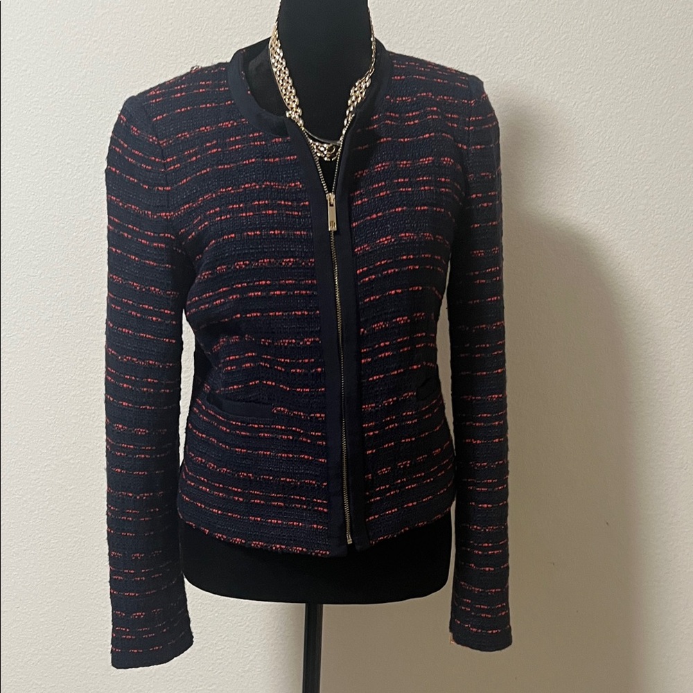 Tommy Hilfiger Black and Red Tweed Blazer